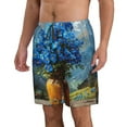 thumbnail image 2 of Pofeuu Mountain Blue Flowers Vase Prin Men's Swim Trunks Quick Dry Bathing Suit Swimming Board Shorts Mesh Lining Beach Swimwear-X-Large, 2 of 6