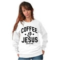 thumbnail image 3 of Coffee and Jesus Christ Strong Women Plus Size Crewneck Sweatshirt Brisco Brands 3X, 3 of 5