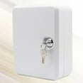 thumbnail image 3 of SHISUYAN Wall Mount 20 Slots Key Organizer Key Cabinet with Key Tag Cabinet Key Organizer Steel Key Lock Box (White), 3 of 8