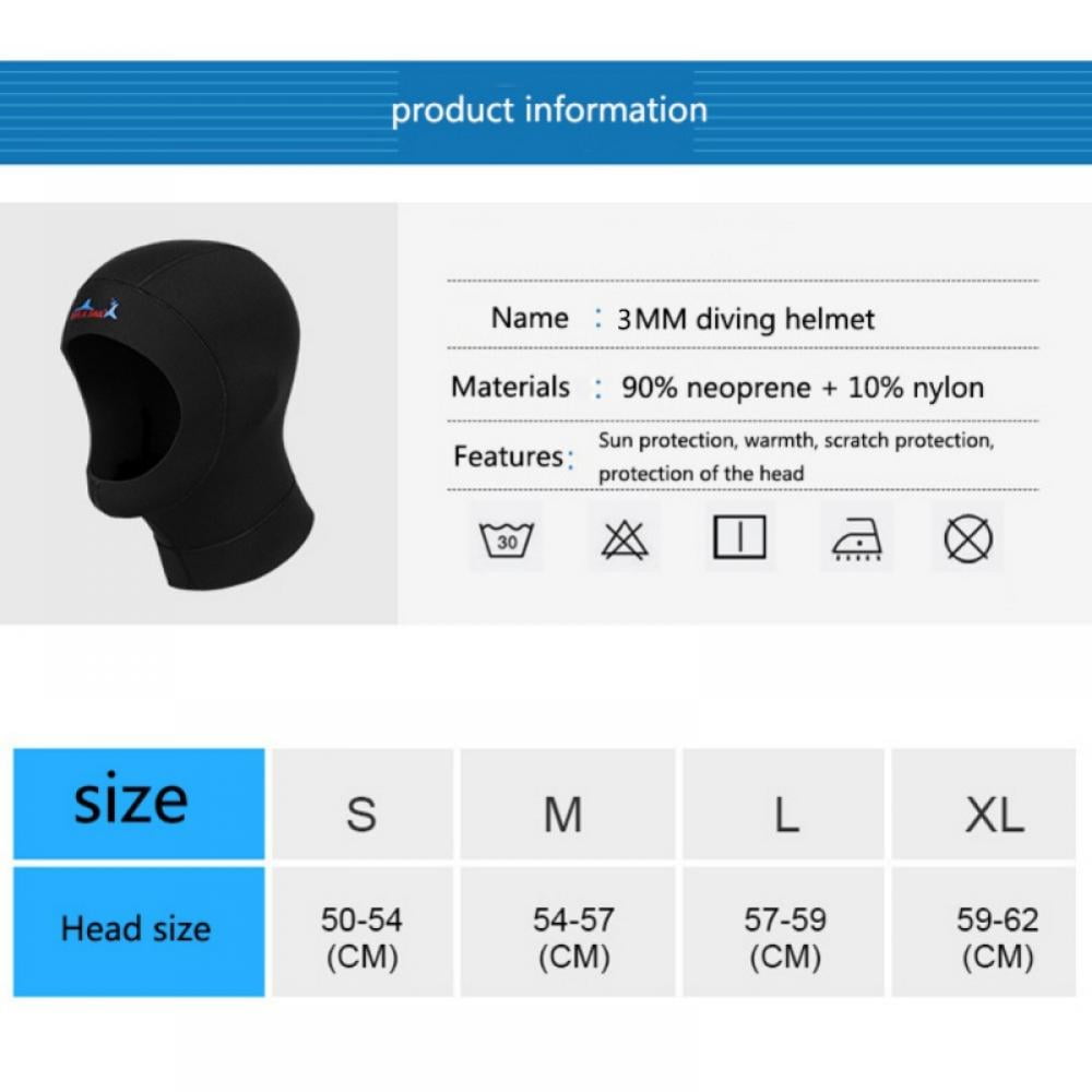 Scuba Diving Hood Wetsuit Diving Cap, with Flow Vent to Eliminate Trapped Air, Bib Dive Hood Warm Durable Stretchable for Surfing Snorkeling Kayaking Sailing Canoeing Water Sports