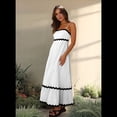 thumbnail image 4 of Vestido Fluido de Verano 2025 para Mujer, Informal, Sin Mangas, con Tirantes Finos y Volantes, para Playa, y Negro, Talla M, 4 of 6