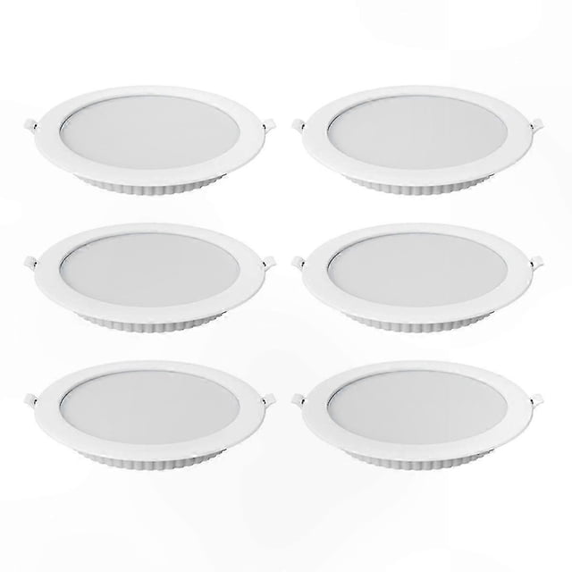 6-Pack 12W LED Recessed Downlights Round Ceiling Spotlights White Light Fixtures