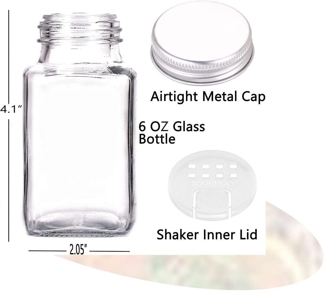 Wholesale Glass Spice Jar- 6oz- 3 Assortments GREEN PURPLE PINK