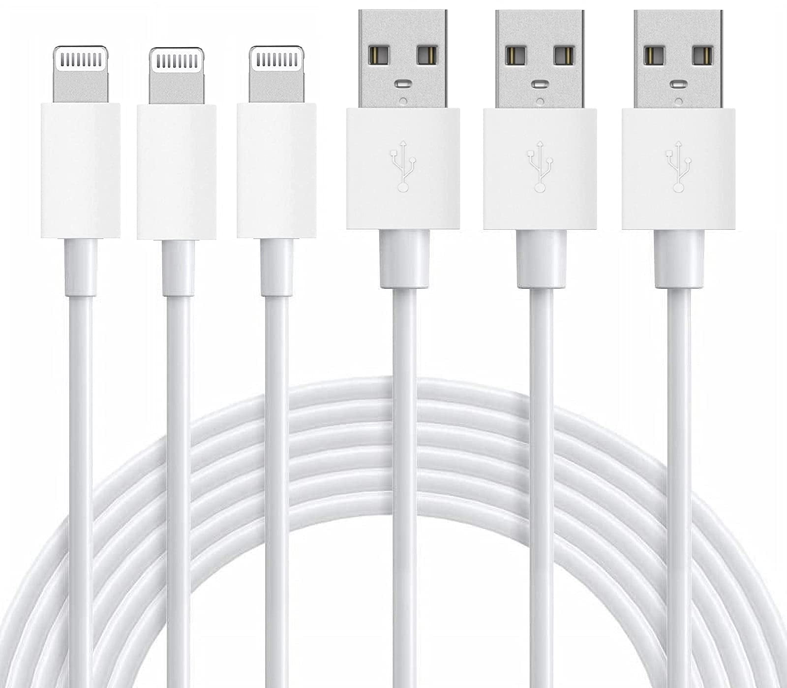 Iphone Charger Cable 3pack 6ft Tynokun Apple Mfi Certified Lightning To Usb Cable Iphone Fast Charger Original Lightning Cable Compatible For Iphone 12 12 Pro 11 Se Xs Xr X 8 7 Ipad Airpods Walmart Com