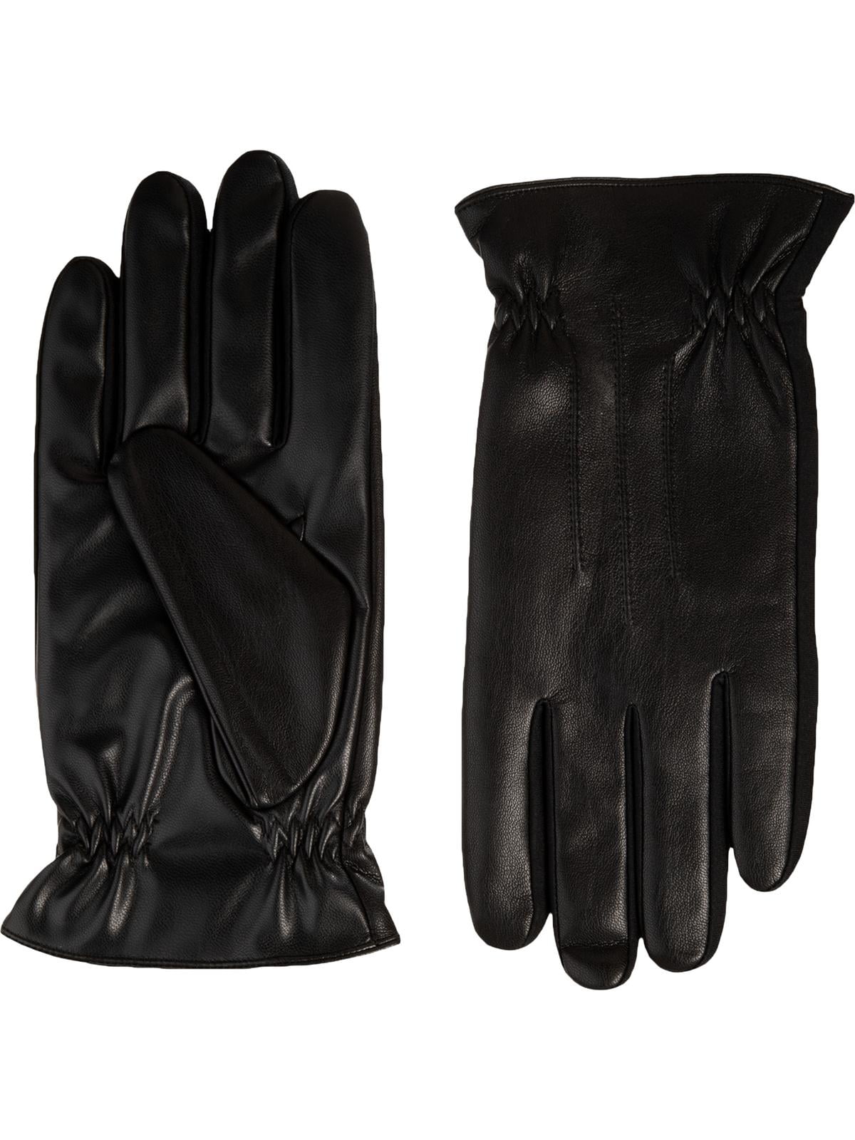 Isotoner Mens Faux Leather Smart Touch Driving Gloves