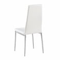 thumbnail image 4 of Modern Style Dining Chair Set for 4 with Comfortable PU Leather and Silver Chrome Plated chair legs,White, 4 of 6