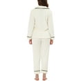 thumbnail image 3 of INSPIRE CHIC Women's Pajama Sets Sleepwear Button Down Soft Night Suit Lounge Sets M White, 3 of 6