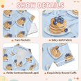 thumbnail image 4 of FORMRS Kids Short Sleeve Top and Pants Pajama Set Unisex Satin 2-Piece Sleepwear, Sizes 5-6Y, Blueberry Pancake Pattern, 4 of 8