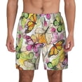 thumbnail image 3 of Uemuo Butterflies2 Pattern Mens Swim Trunks Quick Dry Board Shorts with Mesh Lining, Stretch Beach Shorts Quick Dry No-Chafing Board Shorts-Large, 3 of 9