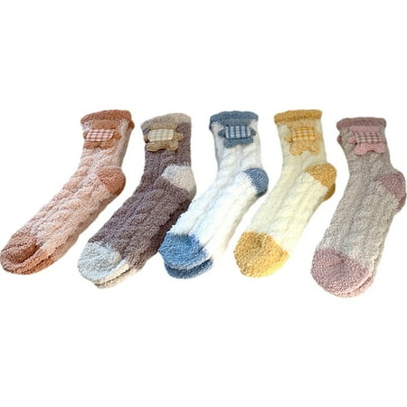 

YSEINBH Womens 3D Loose And Comfortable Coral Velvet Socks Thickened In Winter To Keep Warm At Home Sleeping Socks Thickened Socks At Home Floor Stockings Stockings