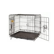 KennelMaster Double Door Folding Wire Dog Crate, Black, X-Small, 24L