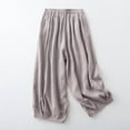 thumbnail image 2 of Ramiter Wide Leg Pants Woman Women's Elastic Waist Comfortable Cropped Capri Pants Pink,M, 2 of 3