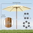 thumbnail image 3 of Outsunny Parasol de Patio en Bois 8 Pi Parasol de Marché Rond Parasol de Jardin, 3 of 10