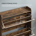 thumbnail image 4 of Vabches Farmhouse Shoe Storage Cabinet with 2 Flip Drawers, Freestanding Shoe Rack Organizer with Adjustable Shelf and Metal Handle for Entryway, Hallway, 4 of 7