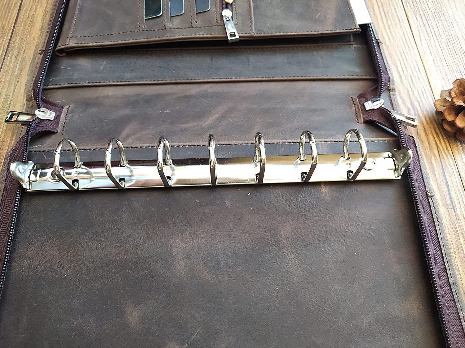 7 Ring Check Binder for Business Checks, Checkbook Binder with Zipper for 3-up Business Checks,Personalized Check Book Portfolio for 9 x 13 inch Sheets 600 Check, Check Holders for Men/Women