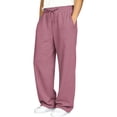 thumbnail image 4 of SUXIAN Girls Athletic Pants Elastic Waist Straight Leg Joggers Soft Comfortable Playwear Trousers Toddler Kids Baggy Sweatpants Girls Pink 9-10 Years, 4 of 4