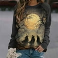 thumbnail image 2 of YUGYXL Womens Halloween Long Sleeve Sweatshirts Plus Size Loose Festival Shirts Spooky Season Fall Pullover Coffee M, 2 of 5