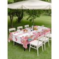 thumbnail image 3 of Outdoor Tablecloth with Umbrella Hole and Zipper, Valentine's Day Rectangle Table Cloth 54x80 Inch Waterproof Tablecloth, Spring Watercolor Cake Pink Red Picnic Table Cover for Patio Camping, 3 of 7