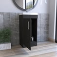 thumbnail image 4 of Depot E-Shop Sevilla Bathroom Vanity Sink With Metal Handles And Single Door Cabinet, Black, 4 of 5