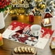 thumbnail image 5 of Manteles navideños de lino para mesas festivas, decoraciones navideñas, manteles individuales navideños de lino, manteles individuales reversibles de lino, decoraciones navideñas para mesa de comedor,, 5 of 6