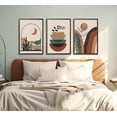 thumbnail image 3 of 3 Pieces Mid-Century Modern Boho Canvas Wall Art Neutral Abstract Bohemia Geometric Moon Sun Desert Plant Pictures Wall Decor Poster Print Artwork for Living Room Office Bedroom Home Decoration, 3 of 7