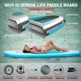 thumbnail image 6 of SereneLife Inflatable Stand Up Paddle Board - Wide Stable Design, Non-Slip Deck for Adults & Youth with Premium Paddle Board Accessories: Carry Bag, Dual Action Pump, Paddle, Ankle Leash - 10', 6 of 9
