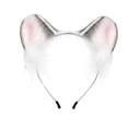 thumbnail image 2 of Diadema con orejas de gatito de peluche para mujer y niña, aro para el pelo con orejas de animal para escenario Gris, 2 of 7
