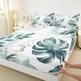 thumbnail image 3 of Castle Fairy Tropical Plants Twin Sheet Sets 3pcs for Female Men,Geometric Stripes Twin Fitted Sheet Microfiber,Graffiti Splash Breathable Flat Sheet,Luxury Bedroom Decor, 3 of 7