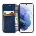 thumbnail image 3 of SaniMore Wallet Case for Samsung Galaxy S24, Vintage PU Leather Case Card Slots Cash Pocket Stand Feature Magnetic Closure Anti-drop Shockproof Full Body Protective Case For Galaxy S24, Blue, 3 of 11