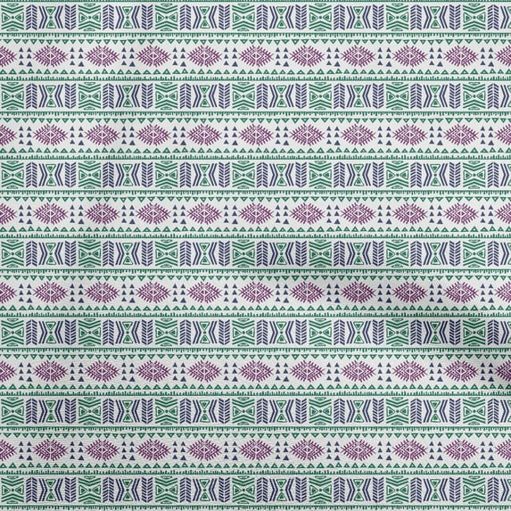 oneOone Cotton Cambric Green Fabric Tribal Fabric For Sewing Printed Craft Fabric By The Yard 42 Inch Wide