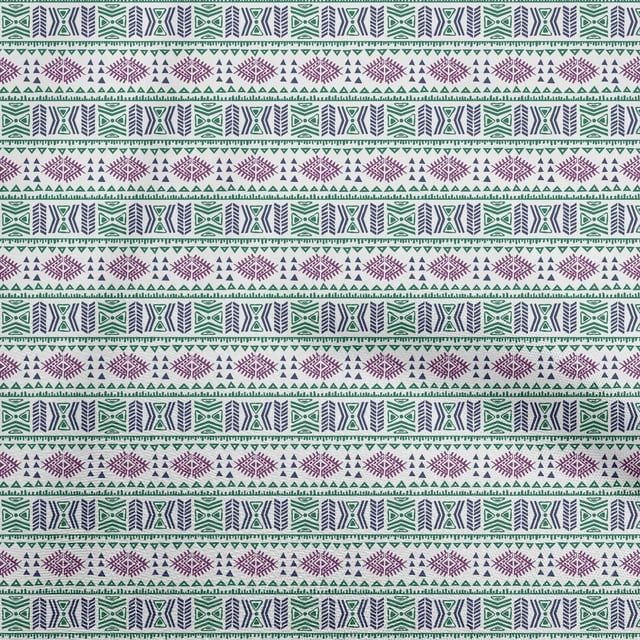 oneOone Polyester Spandex Green Fabric Tribal Craft Projects Decor Fabric Printed By The Yard 56 Inch Wide