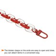 thumbnail image 4 of Uxcell 10" Acrylic Keychain Wristlet with Clasps Strap Link Bag Clip, Red, 4 of 6