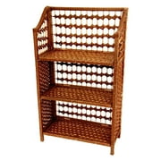 Oriental Furniture Natural Fiber Shelving Unit, 3 Shelf, honey