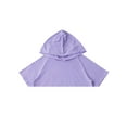thumbnail image 5 of TTAO Kids Girls Hip Hop Dance Top Hooded Hoodie Short Sleeve Sweatshirts Lavender 10, 5 of 7