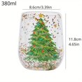 thumbnail image 2 of 380ml Glass Christmas Tree Mug - Double-Wall Design, Heat/Cold Resistant (-20°C to 150°C), for Coffee, Milk & Holiday Decor, 2 of 4