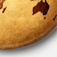 thumbnail image 3 of Designart 'Ancient World Map VI' Vintage Circle Metal Wall Art 23x23 - Disc of 23, 3 of 5