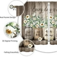 thumbnail image 3 of Floral Daisy Wood Kitchen Curtains Farmhouse Vintage Flower Small Short Cafe Window Curtains Country Spring Butterfly Tier Curtains Over Sink 2 Panels Rod Pocket Window Drapes (42x45 Inch), 3 of 5