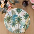 thumbnail image 3 of Tropical Plant Round 13 Inch Placemats Set of 2, Summer Watercolor Boho Green Palm Trees HeatResistant Non Slip Place Mats for Dining Table, Wipeable Braided Kitchen Table Mats for Housewarming, 3 of 9