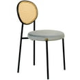 thumbnail image 6 of LeisureMod Euston Modern Wicker Dining Chair Velvet Seat Kitchen Side Chair with Powder Coated Steel Frame Grey, 6 of 12