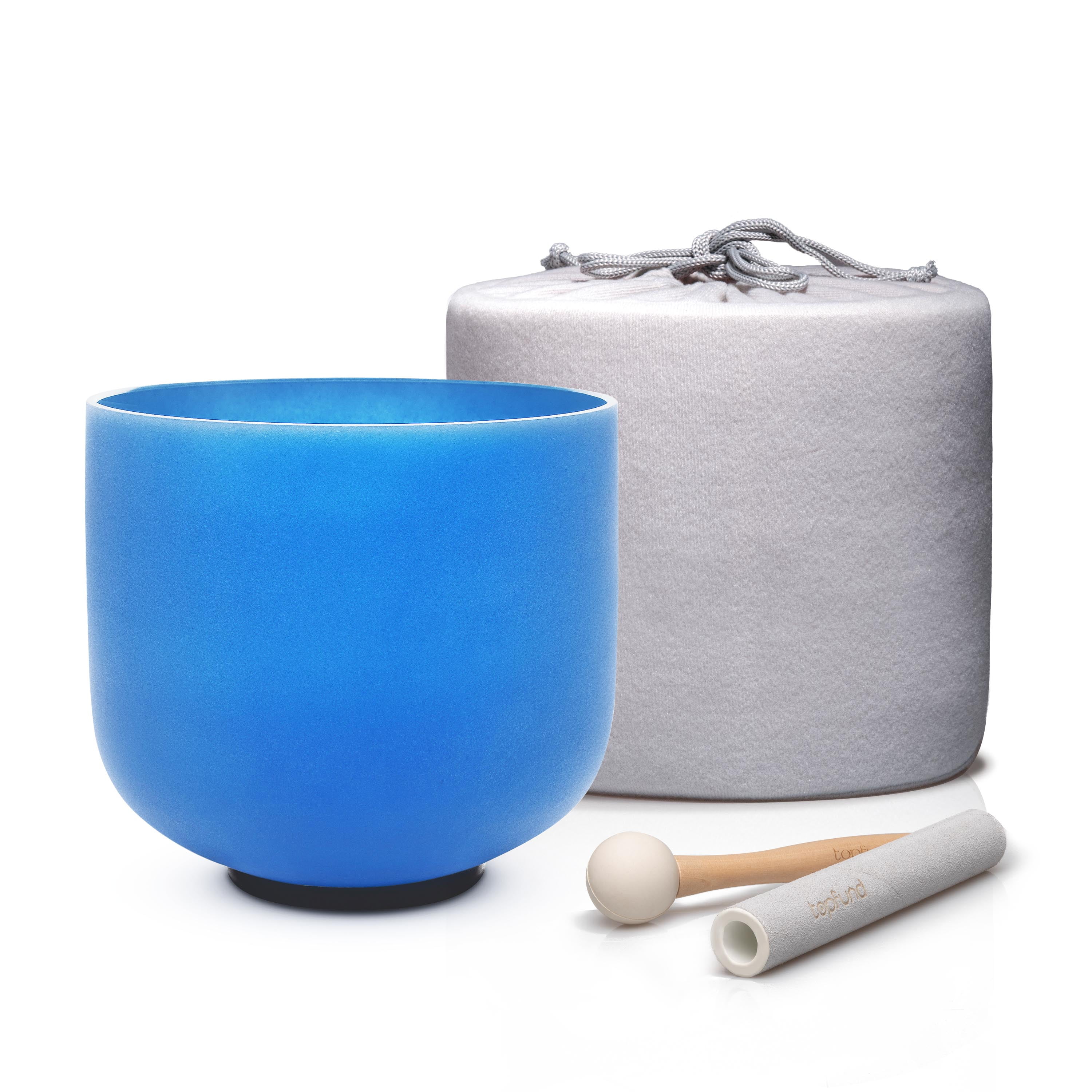 TOPFUND Blue G Note Crystal Singing Bowl Throat Chakra 8 inch with