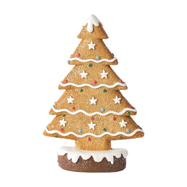 Árbol De Navidad De Resina Paquete de 1 adorno navideño de resina para escritorio con remate de estrella de 18 cm Yulucky