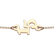 Personalized Planet Women's Gold over Sterling Silver Number Bracelet, 6"