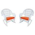 thumbnail image 5 of Jeco Wicker Rocker Chair in White with Orange Cushion (Set of 4), 5 of 6