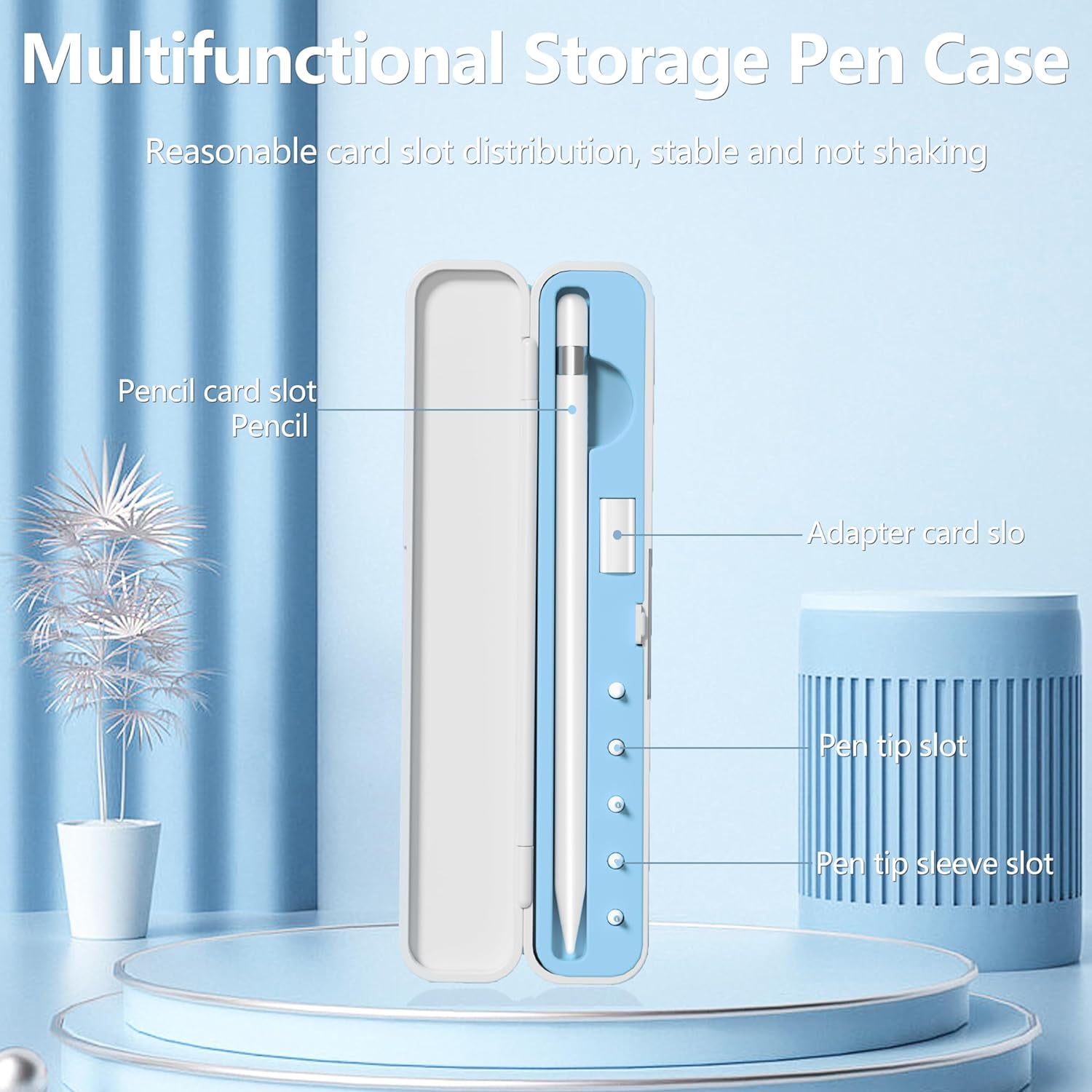 Storage Box with Lid and 5 Pack Pencil Tips for Apple Pencil 1st
