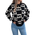 thumbnail image 2 of Women'S Round Neck Long Sleeve Sweater Loose Knitted Autumn and Winter Trend Fashion Casual Pullover Tops, 2 of 9