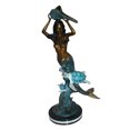 thumbnail image 5 of Nifao Mermaid Holding Shell Outdoor Fountain Statue, Bronze Garden Water Feature Sculpture for Patio & Garden – Garden Outdoor Decor Sculpture, 14"L x 24"W x 43"H, 5 of 14