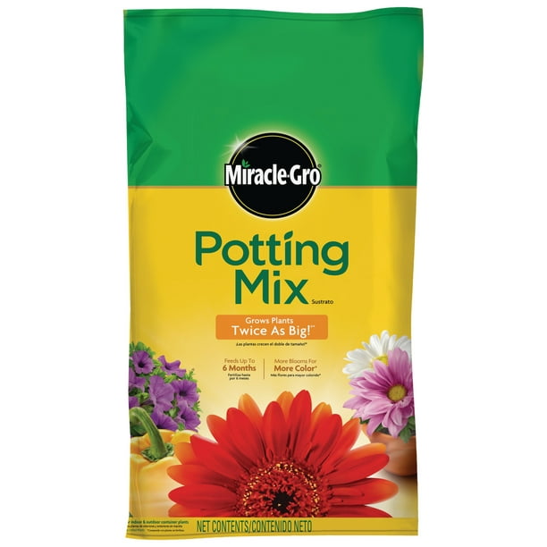 Miracle Gro Potting Mix 1 Cu Ft For Use With Container Plants Walmart Com Walmart Com