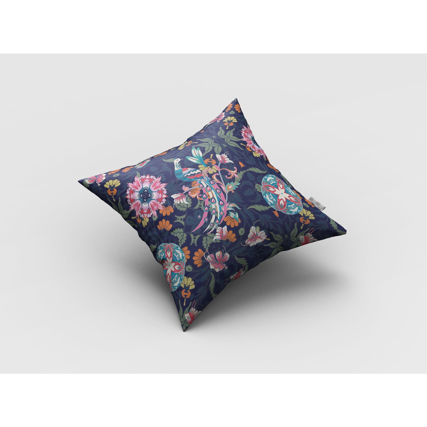 Amrita Sen Broadcloth Zippered Pillow With Indigo Finish CAPL3BrCDS-ZP-20x20
