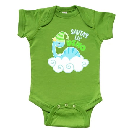 

Inktastic Savta s Lil Dino with Cute Blue Baby Dinosaur Gift Baby Boy or Baby Girl Bodysuit