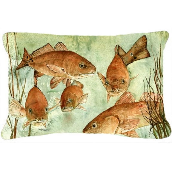 Red Fish Swim Fabric Decorative Pillow